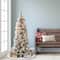 4.5ft. Pre-Lit Flocked Portland Pine Pencil Artificial Christmas Tree, Clear Lights